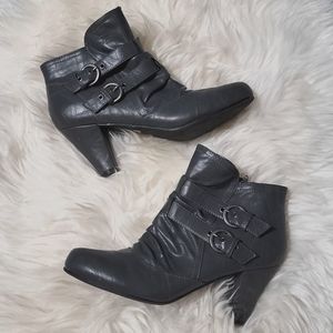 Hot Kiss Grey Heel Ankle Boots